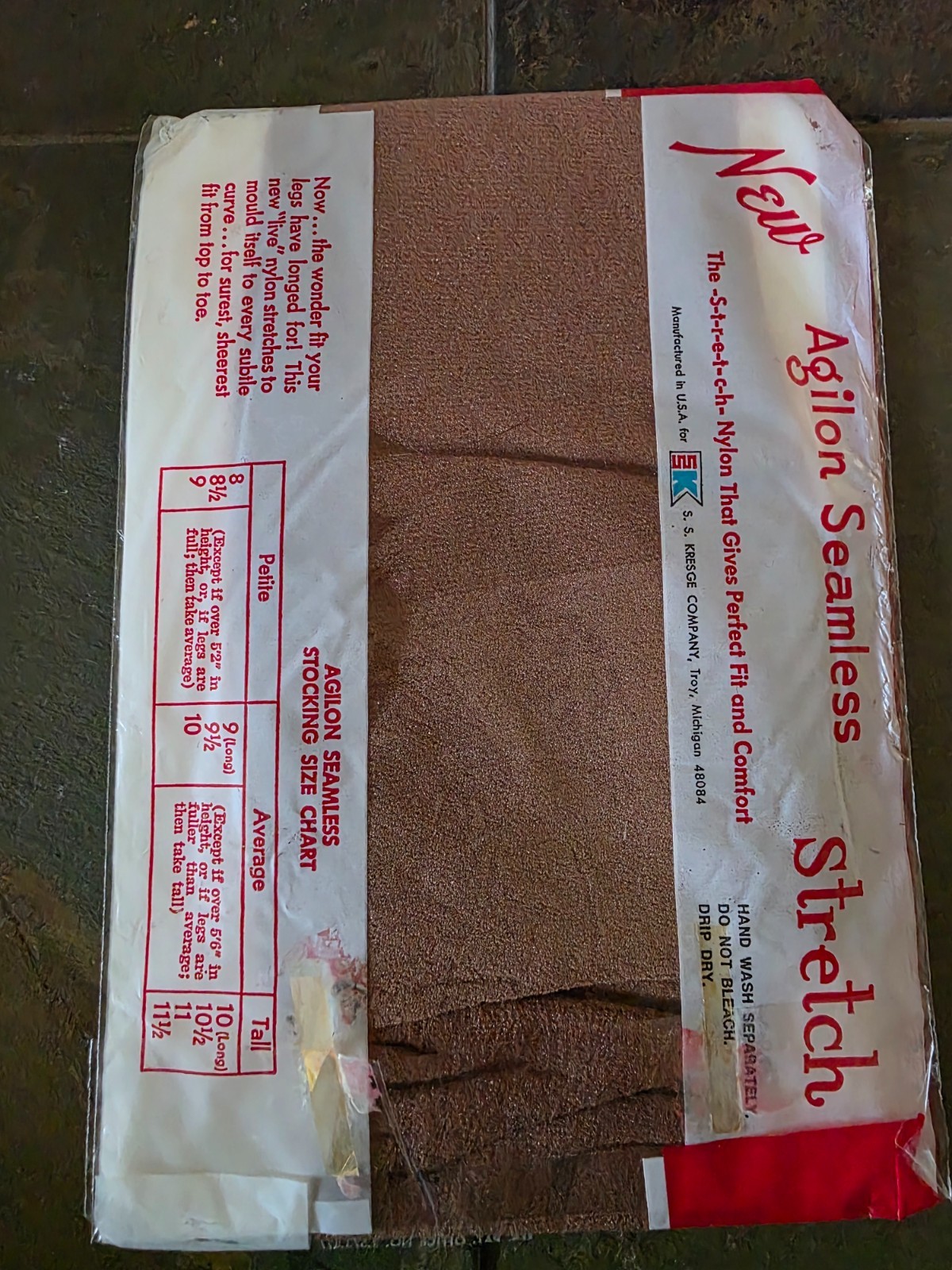 Size Avg Vintage KMart Seamless Stretch Agilon Thigh High Stockings 9 1/2-10