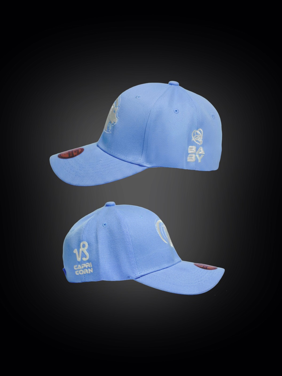 Capricorn Baby Aura Essentials 3PC Set Women Crop Hoodie Tank Cap Sky Blue