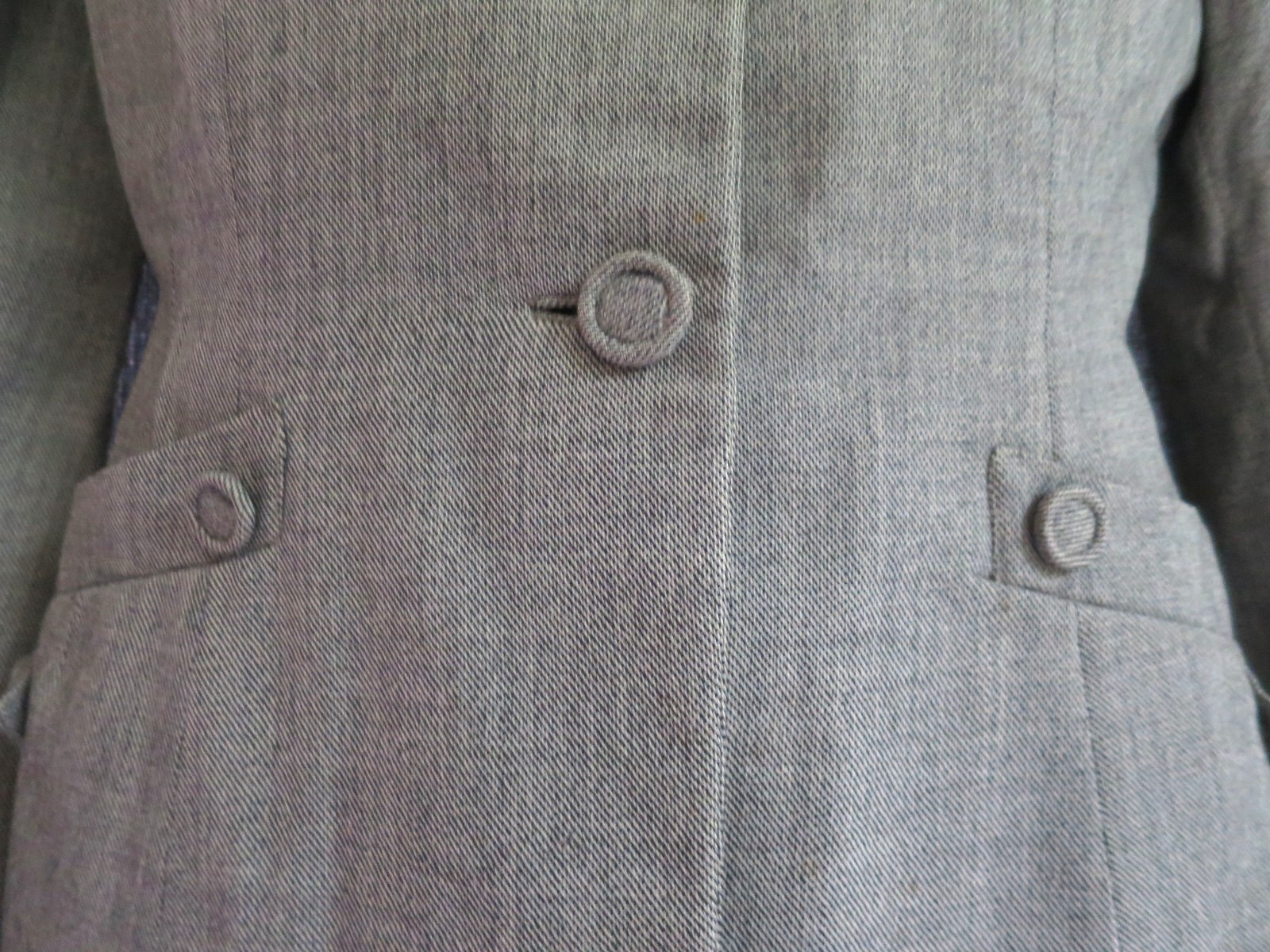 VTG Women&rsquo;s 40s 2 Pc Gray Wool Jacket & Skirt Dress Suit Set 1940s
