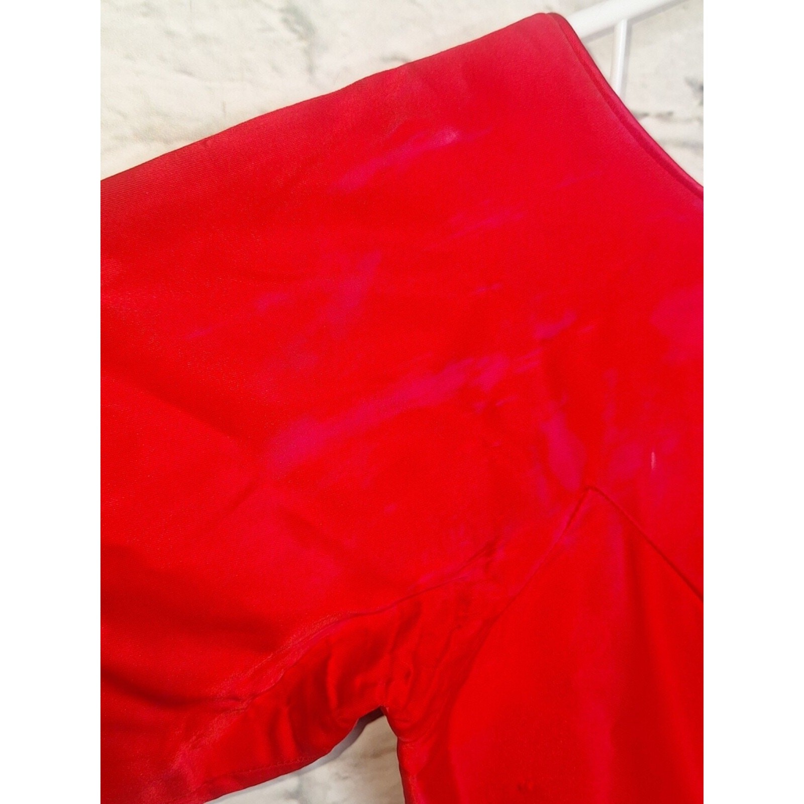 Sz 11 Cherry Red LORRIE DEB Formal Party Dress w bow in front