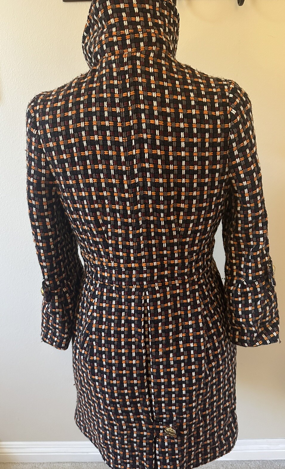 Juicy Couture Wool / Tweed Peacoat with gold buttons sz M vintage Y2K