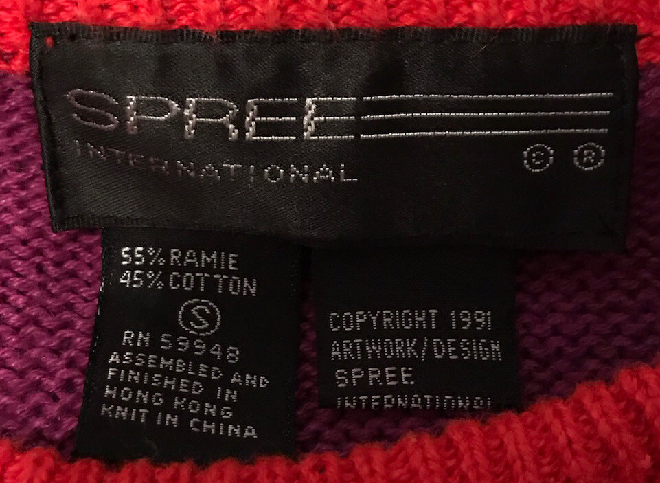 90s Vintage MOD Sweater SPREE INTERNATIONAL FUNKY ARTSY Boho EUC