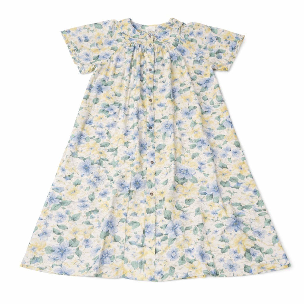 Vintage Floral House Dress Womens XL Snap Front Pocket MuuMuu Cottagecore Midi