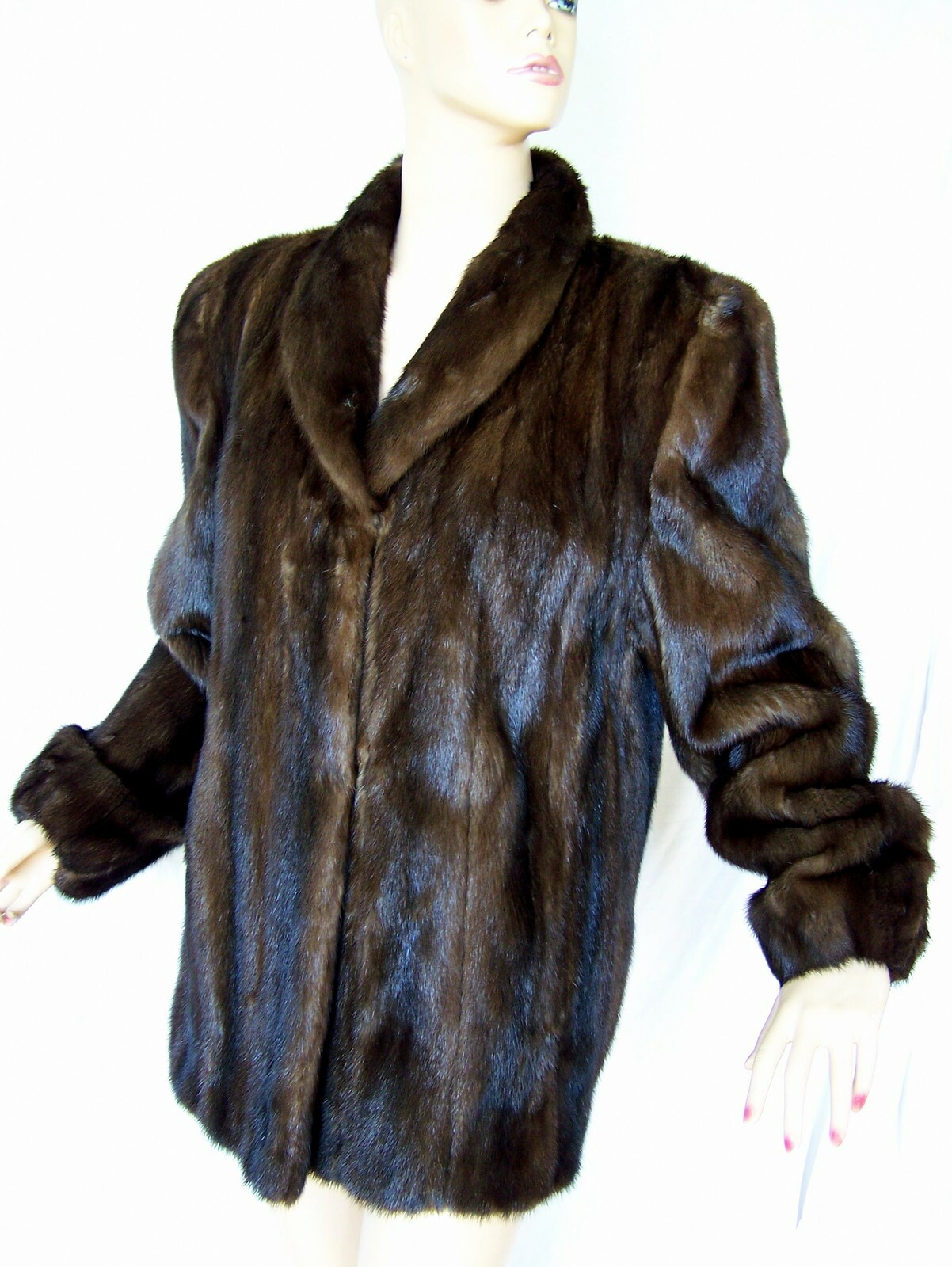 NATURAL FEMALE TOURMALINE REAL MINK FUR STROLLER JACKET COAT 6 8 VINTAGE NICE