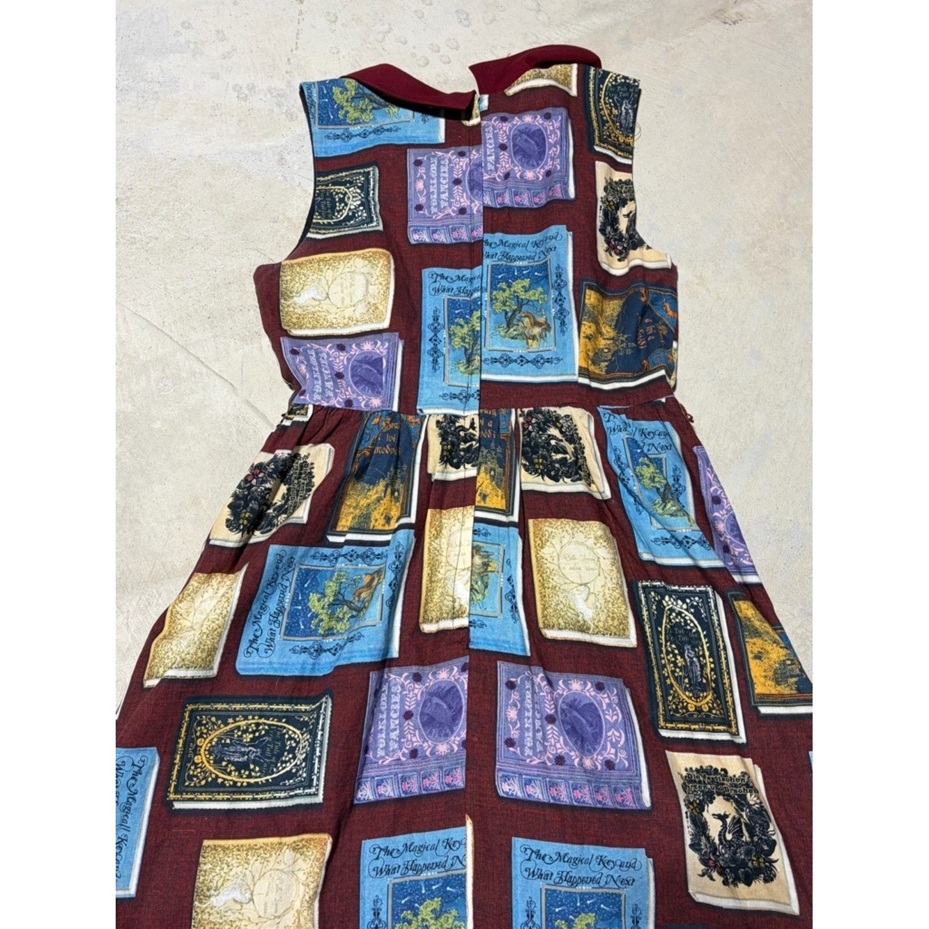 ModCloth Burgundy book Peter Pan Collar Dress library librarian teacher medium