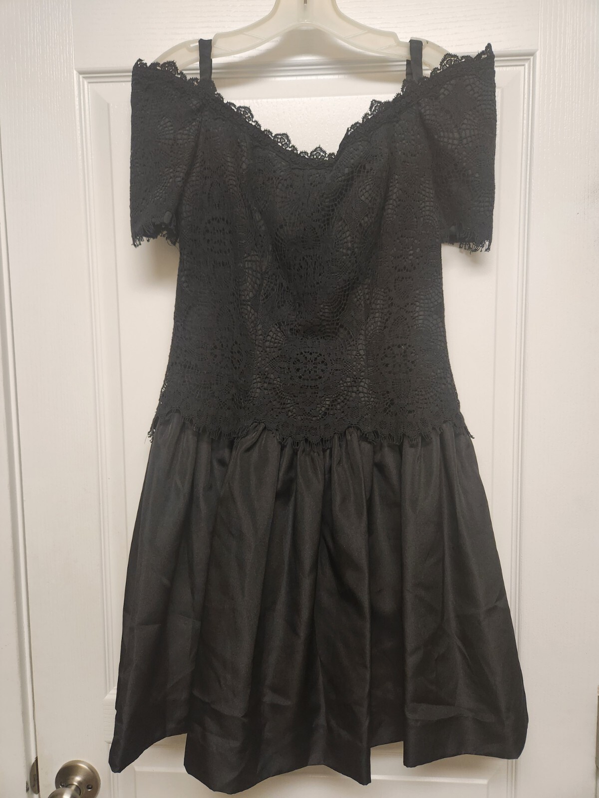 Vtg Dress Black Lace Womens 10 House Of Bianchi Gothic Romantic Corset