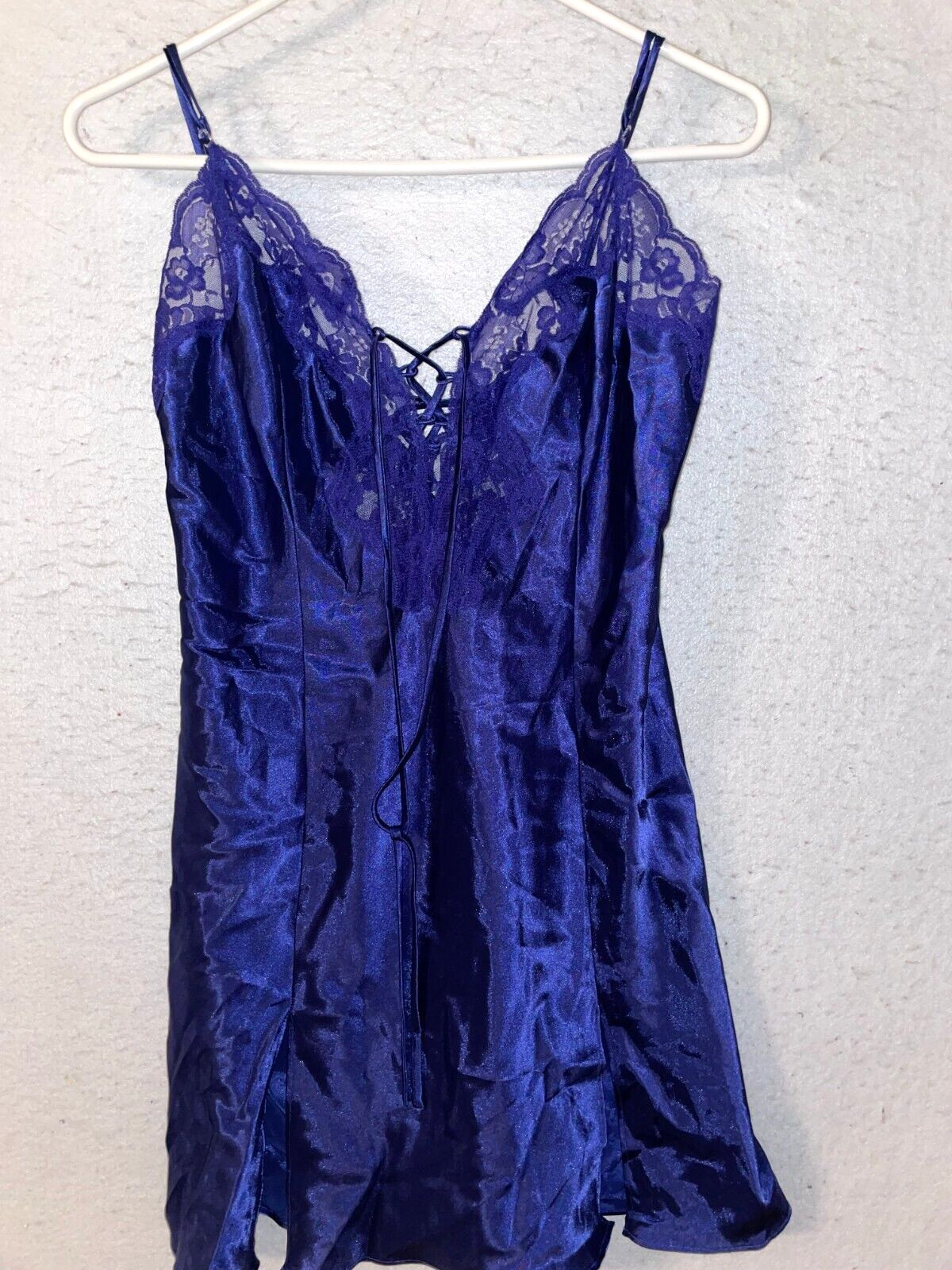Frederick’s of Hollywood Sexy VTG Women&rsquo;s M slip Lingerie lace up nightie lace