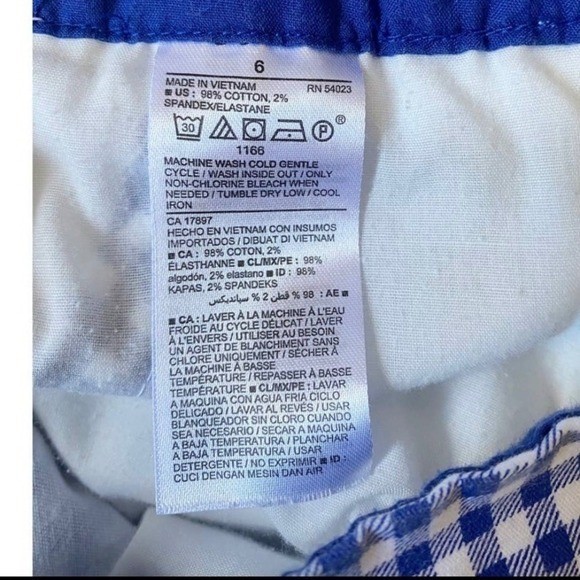 Old Navy Blue & White Patriotic Everyday Gingham Shorts – 6 EUC