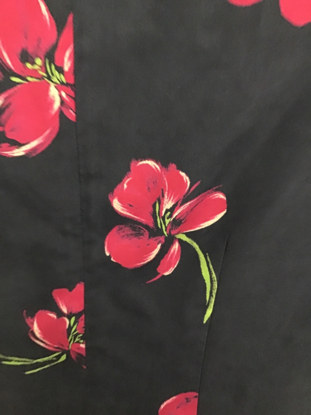 Vintage Patrick Petite Navy With Pink Flowers Pure Silk Lined Dress Size 12P
