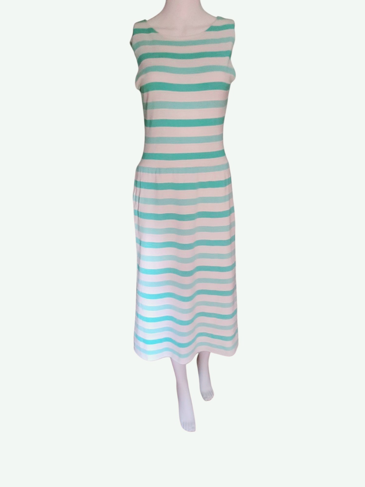 Courreges 1970s Aqua/White Striped Dress