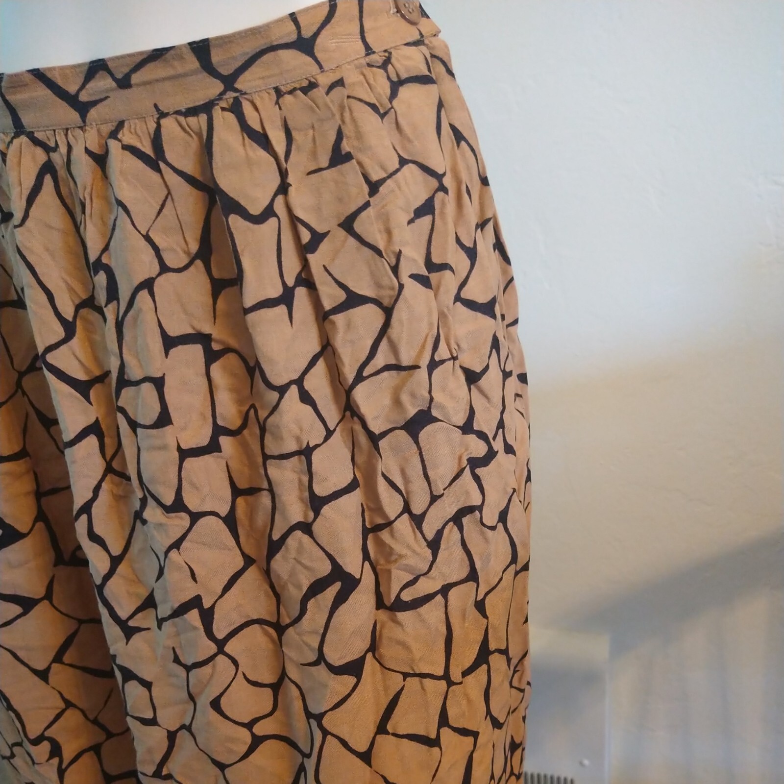 VTG Plain Jane 100% Rayon Skirt Multicolor sz 9