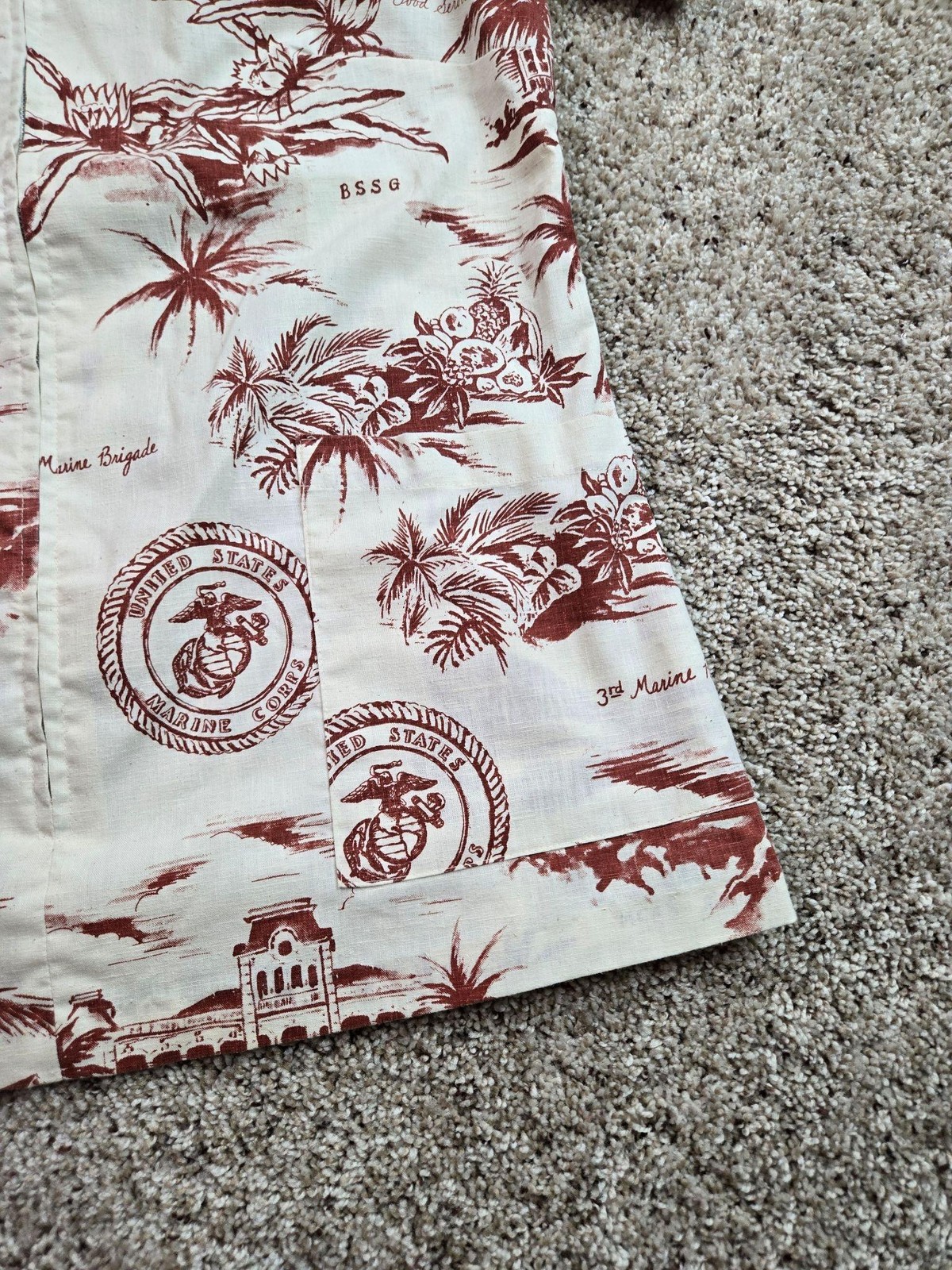 Vintage Action Sportswear Hawaiian Shirt Womens 16 USMC Zip Up Talon Zip 60s