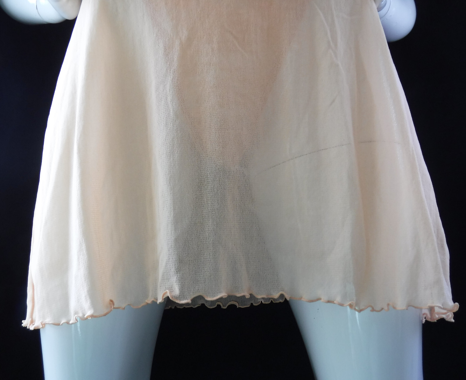 Jolie Intimates New Light Peach Sheer Mesh/Lace Chemise Babydoll & G-Strings 2X