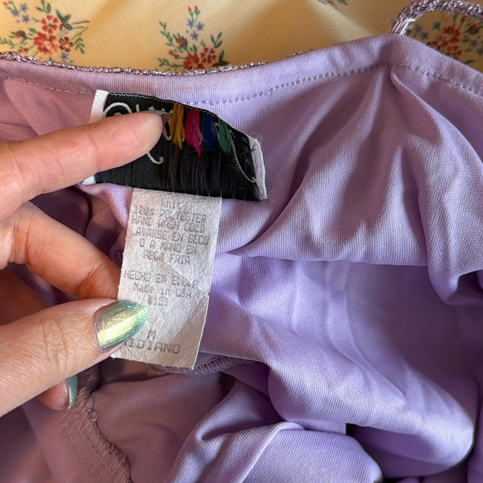 Vintage 90s Y2K Lavender Metallic Pointelle Knit Bodycon Mini Dress Fairycore M