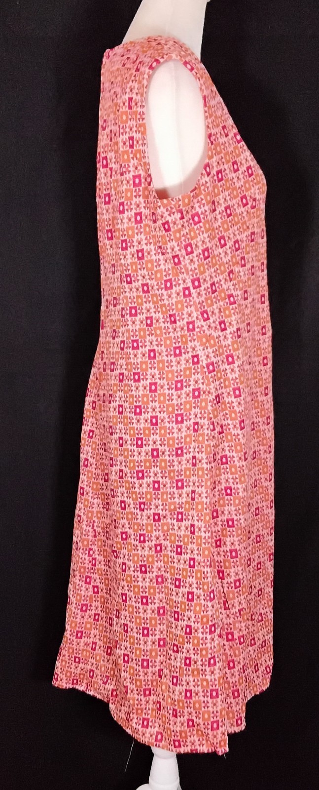Vintage 70s Unbranded Orange Shift Midi V Neck Dress And Jacket Sz M/L USA