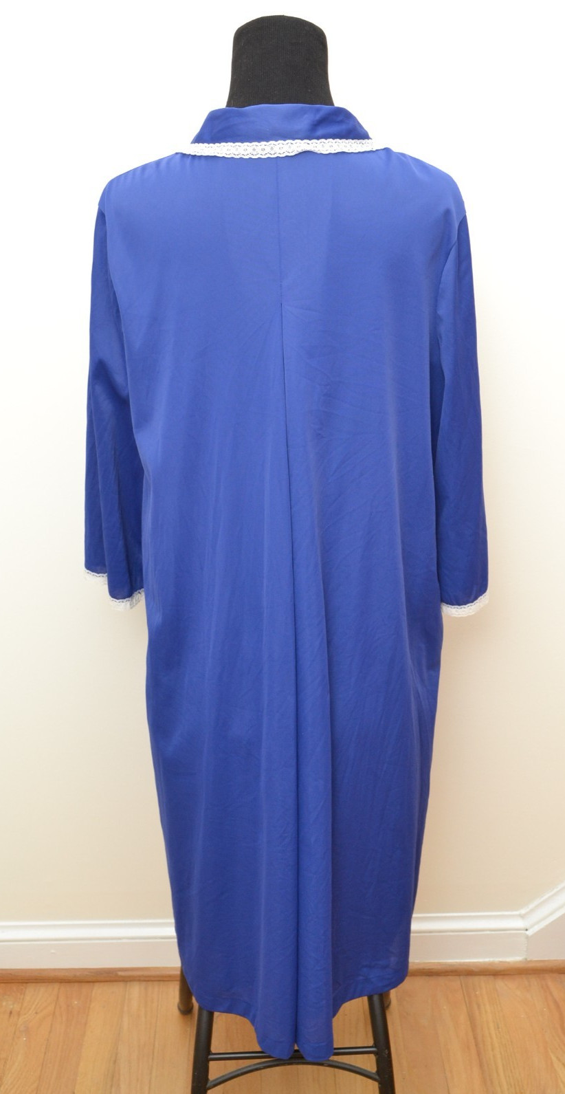 Vanity Fair Nightgown Set Robe & Gown Blue Sz 40 Nylon Antron III USA Made VTG