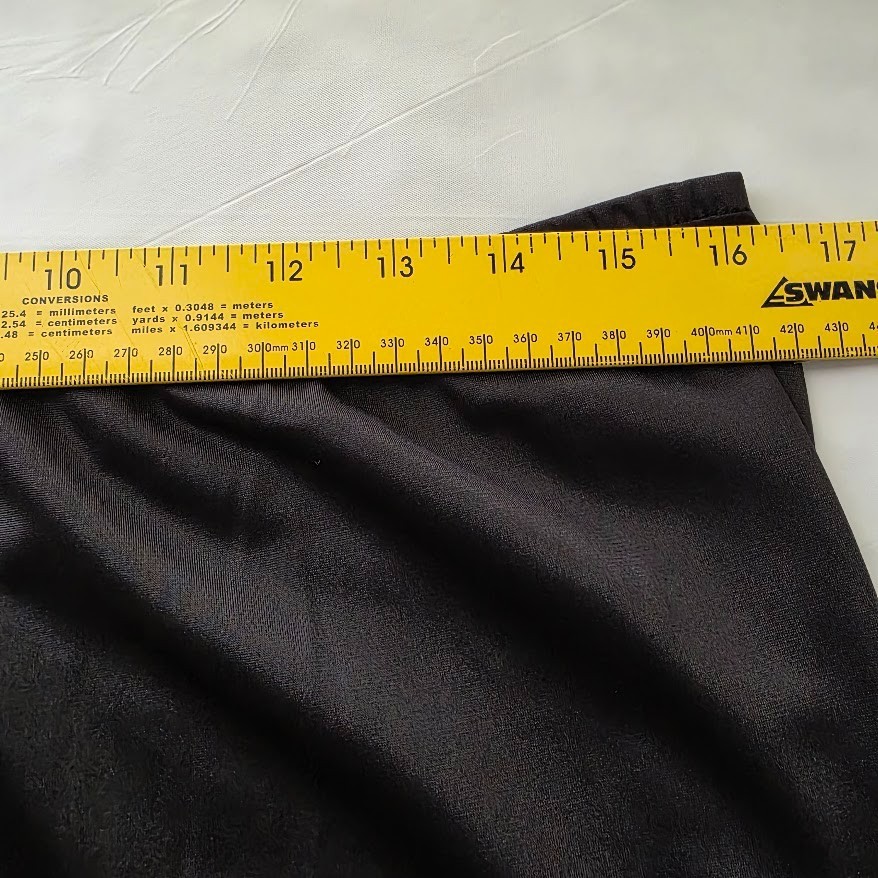 Vintage Nylon Sleepware Pants Medium Black Elastic Waist Lace Hem Grannypants