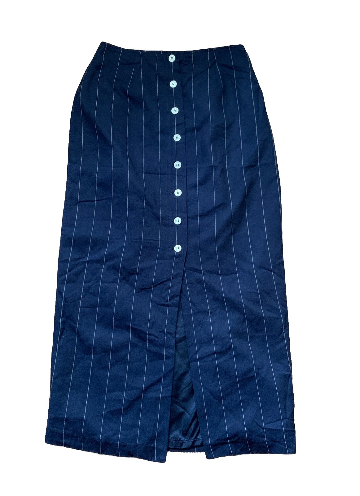 Vintage Esprit Skirt Womens 5/6 Navy Button Front Y2K Academia Preppy Minimalist