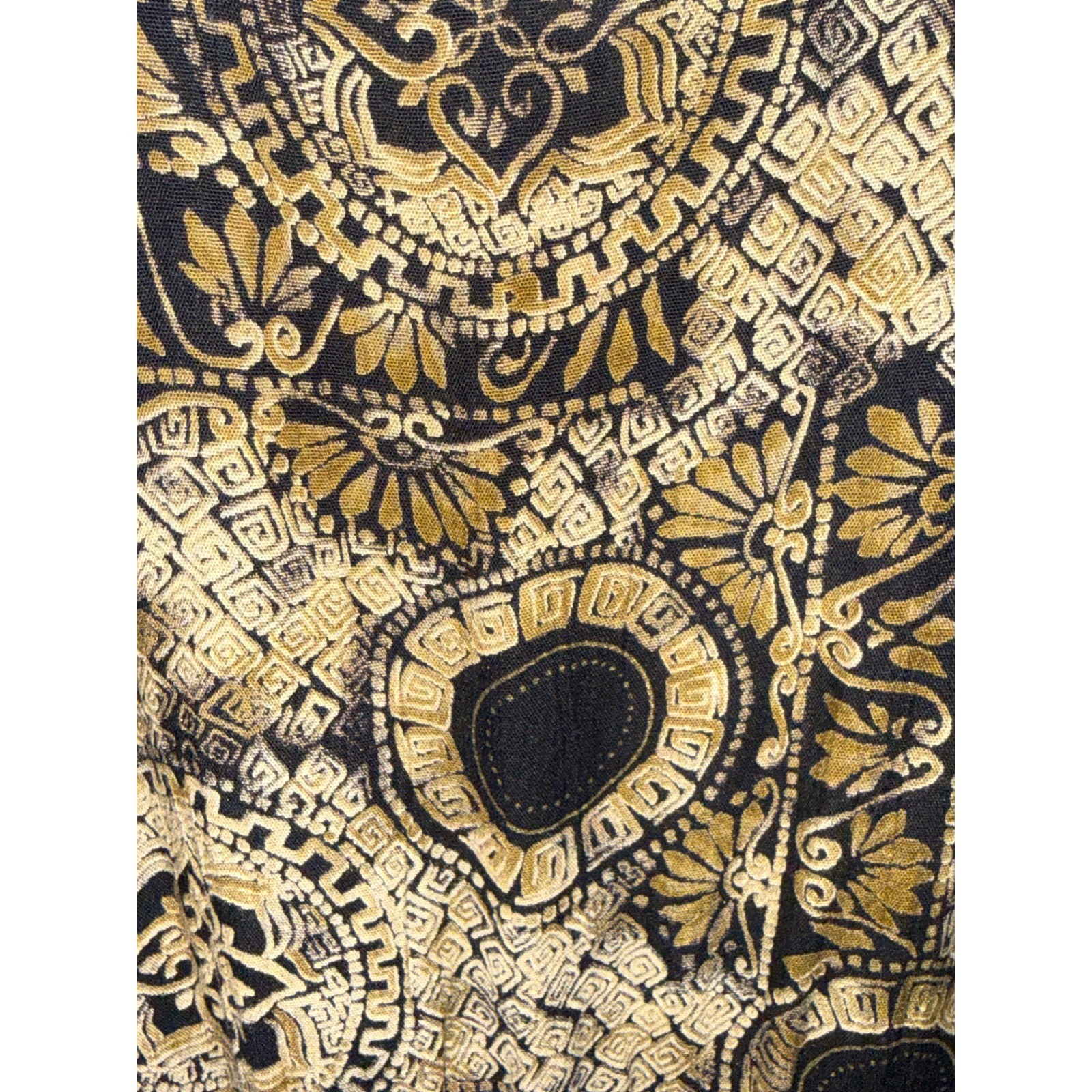 Rabbit Rabbit Rabbit Designs Vintage Midi Dress Gold Black Medallion Print (16)