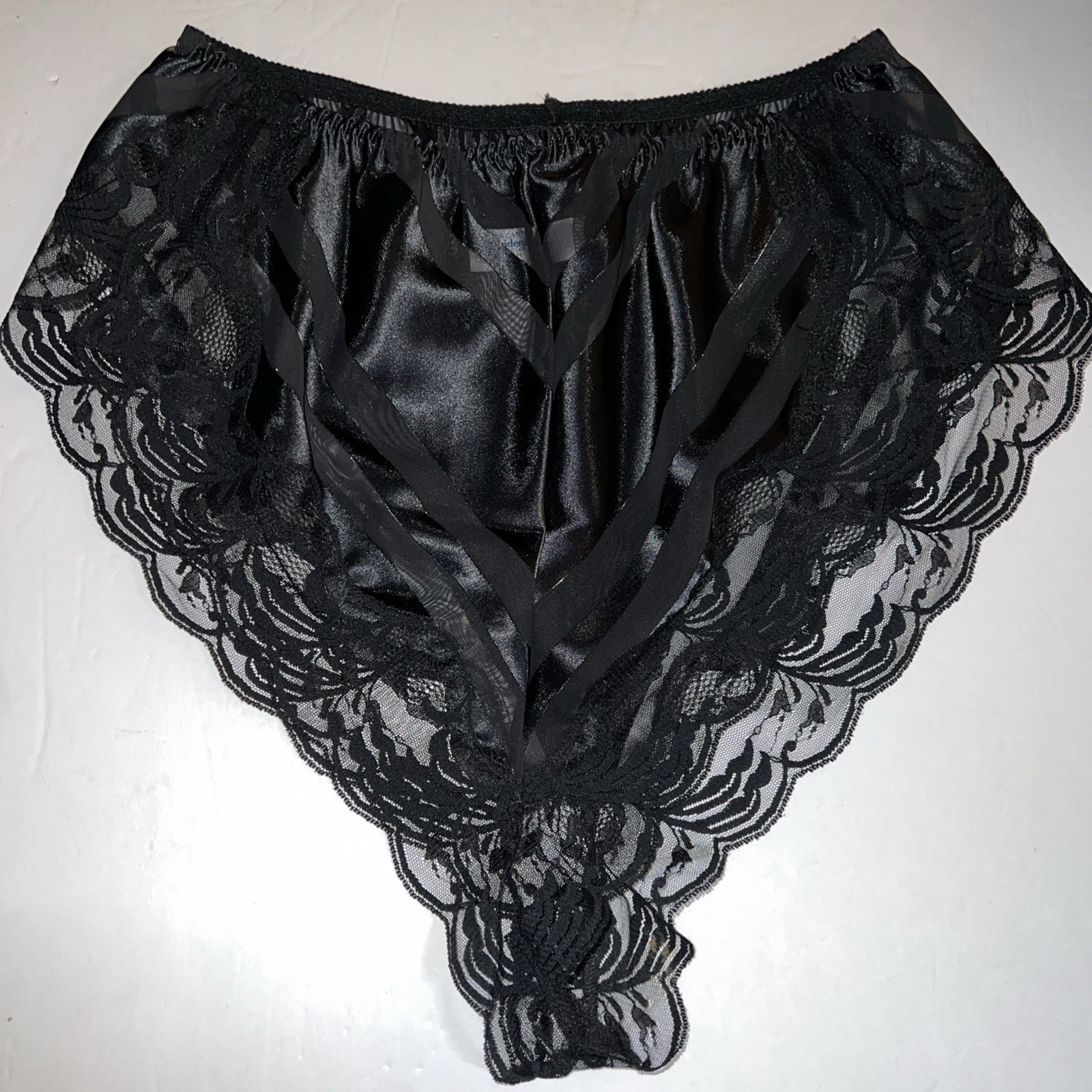 Vtg Maidenform Chantilly Panties Black Lace Trim Women&rsquo;s Sz 7 A La Carte 93612