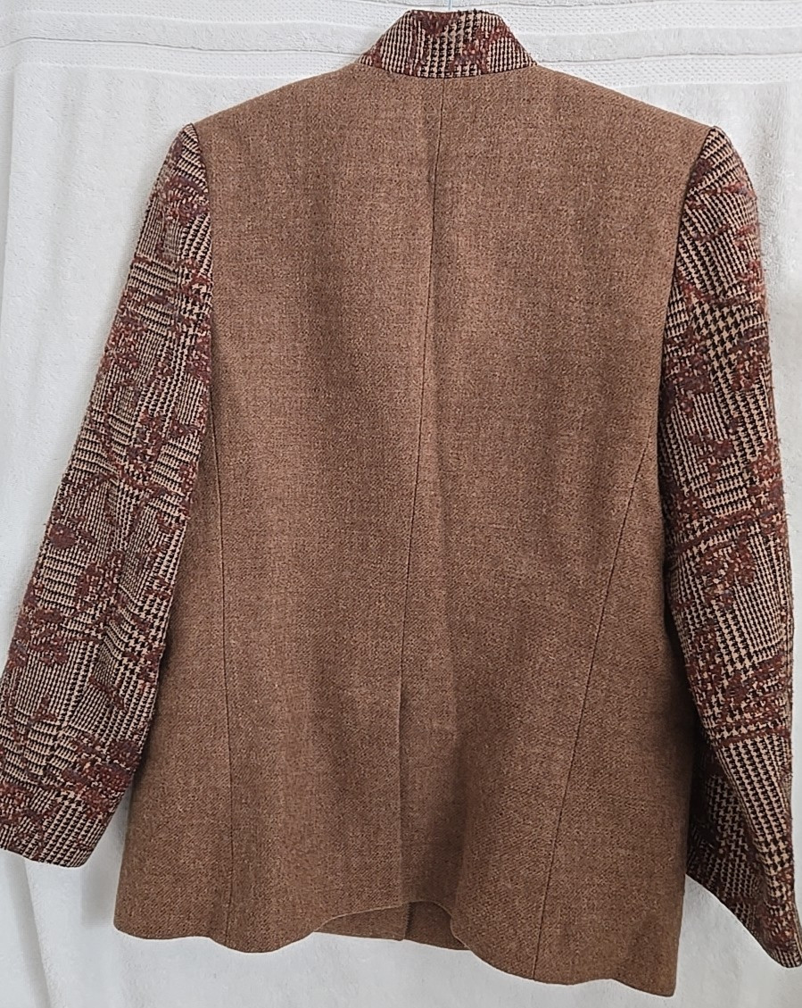 La Bonne Renommee Wool Patchwork Jacket Paris Size 40 Euro Eclectic Vintage