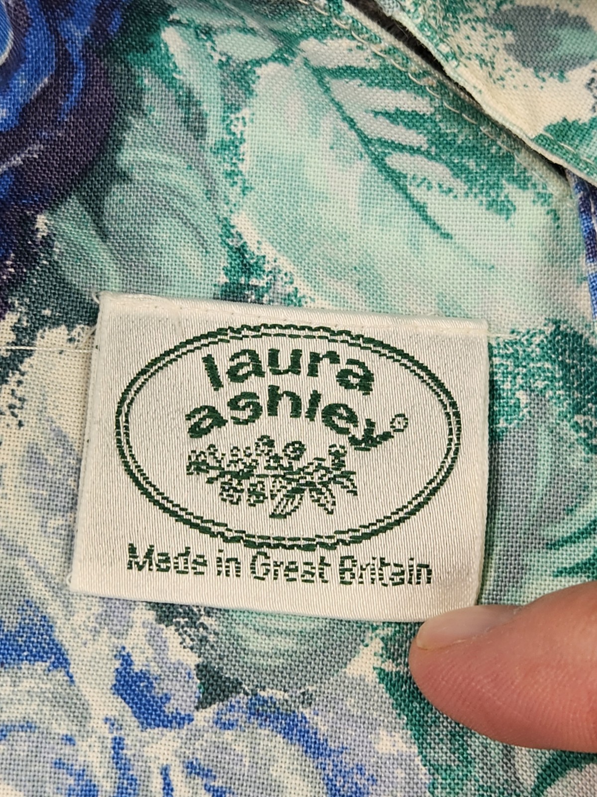 Vintage Laura Ashley Dress Size 4 Blue White Floral Cottagecore Sweetheart
