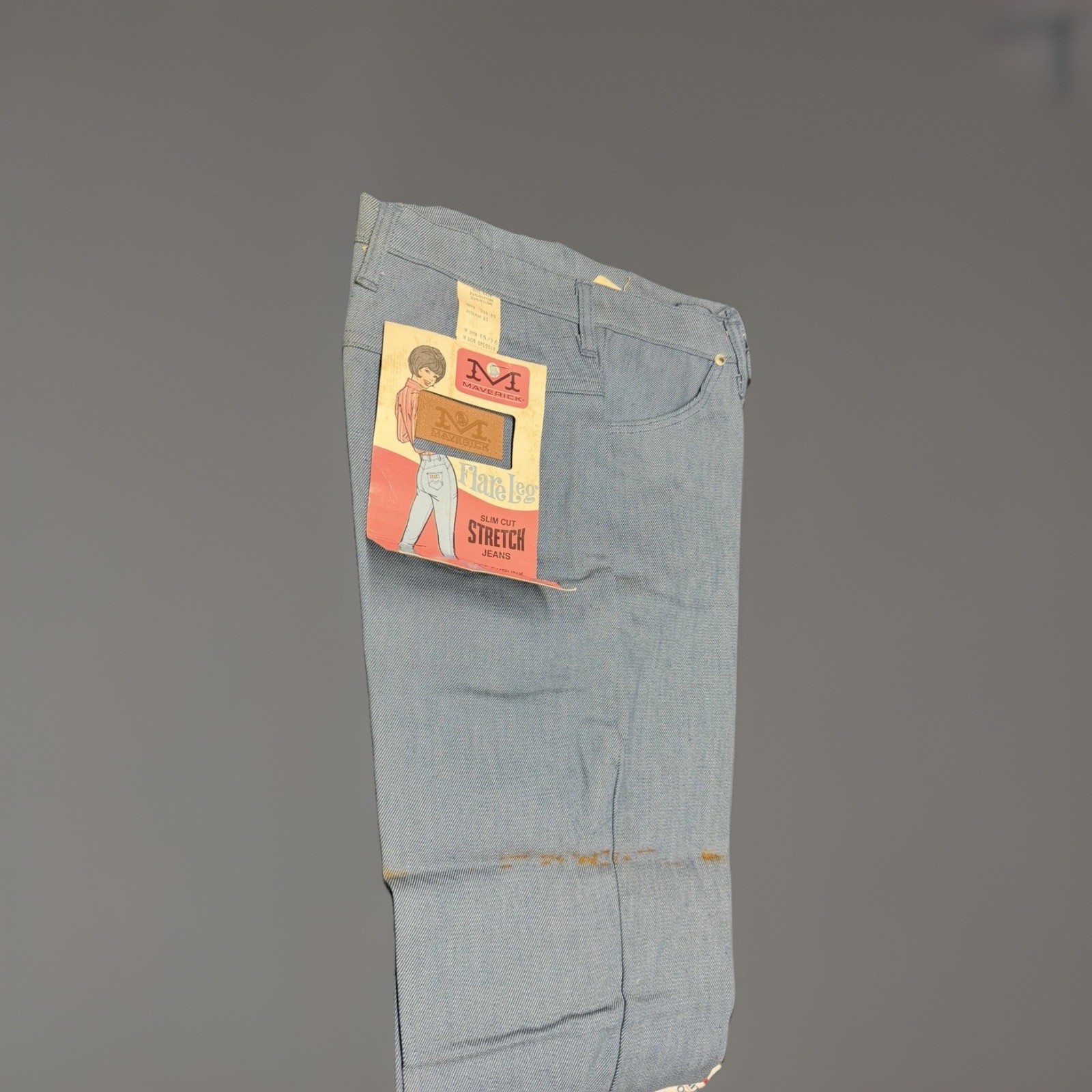 Vtg 70s Maverick Blue Bell Flare Leg Jeans Cotton Nylon WPL 6428 Size 15/16