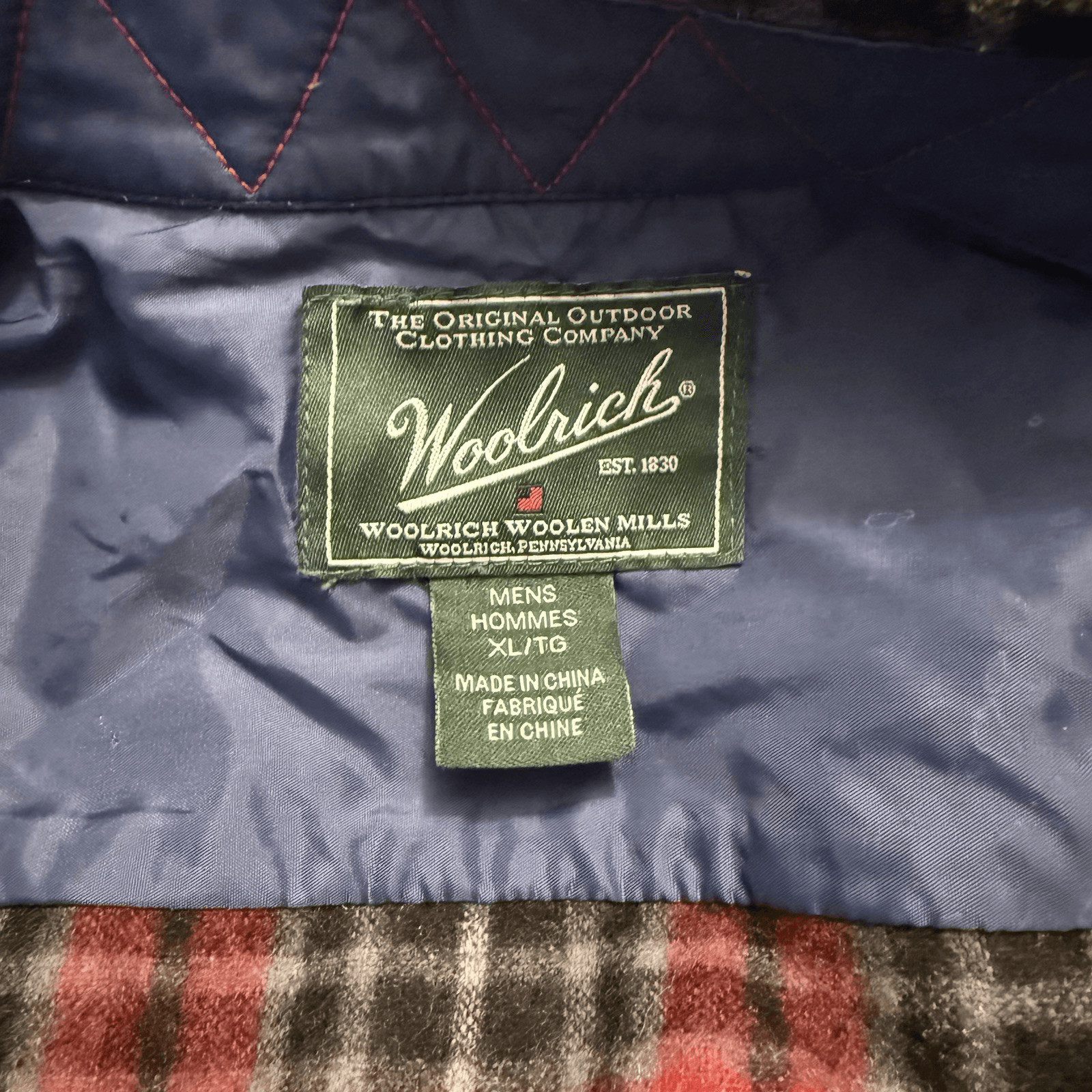 Woolrich Wool Flannel Button Down Shirt Men’s XL Red Plaid