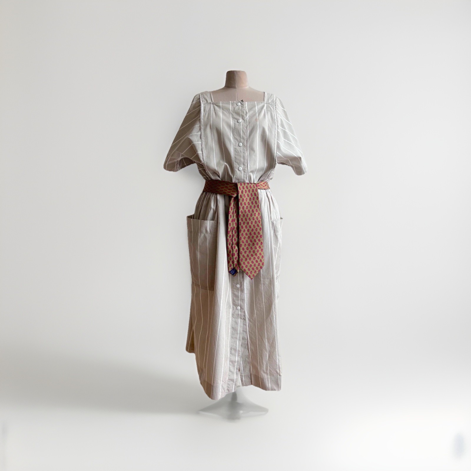 GUY LAROCHE Vtg 80s French Designer Cotton Dress sz 42 US 10 12 As Is