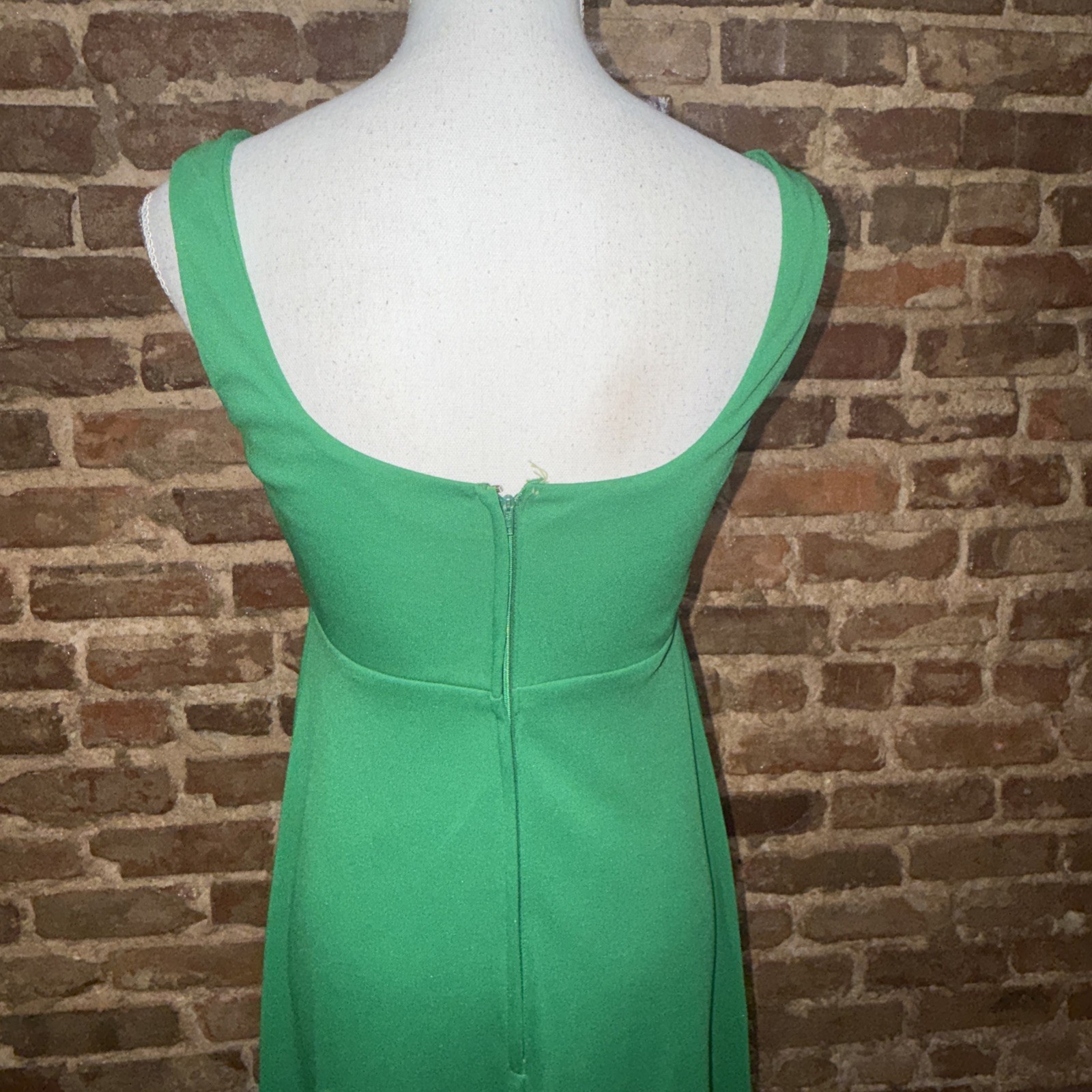 Vintage 1970s Emerald Green Hostess Maxi Gown Floral Sheer Bolero Jacket EUC