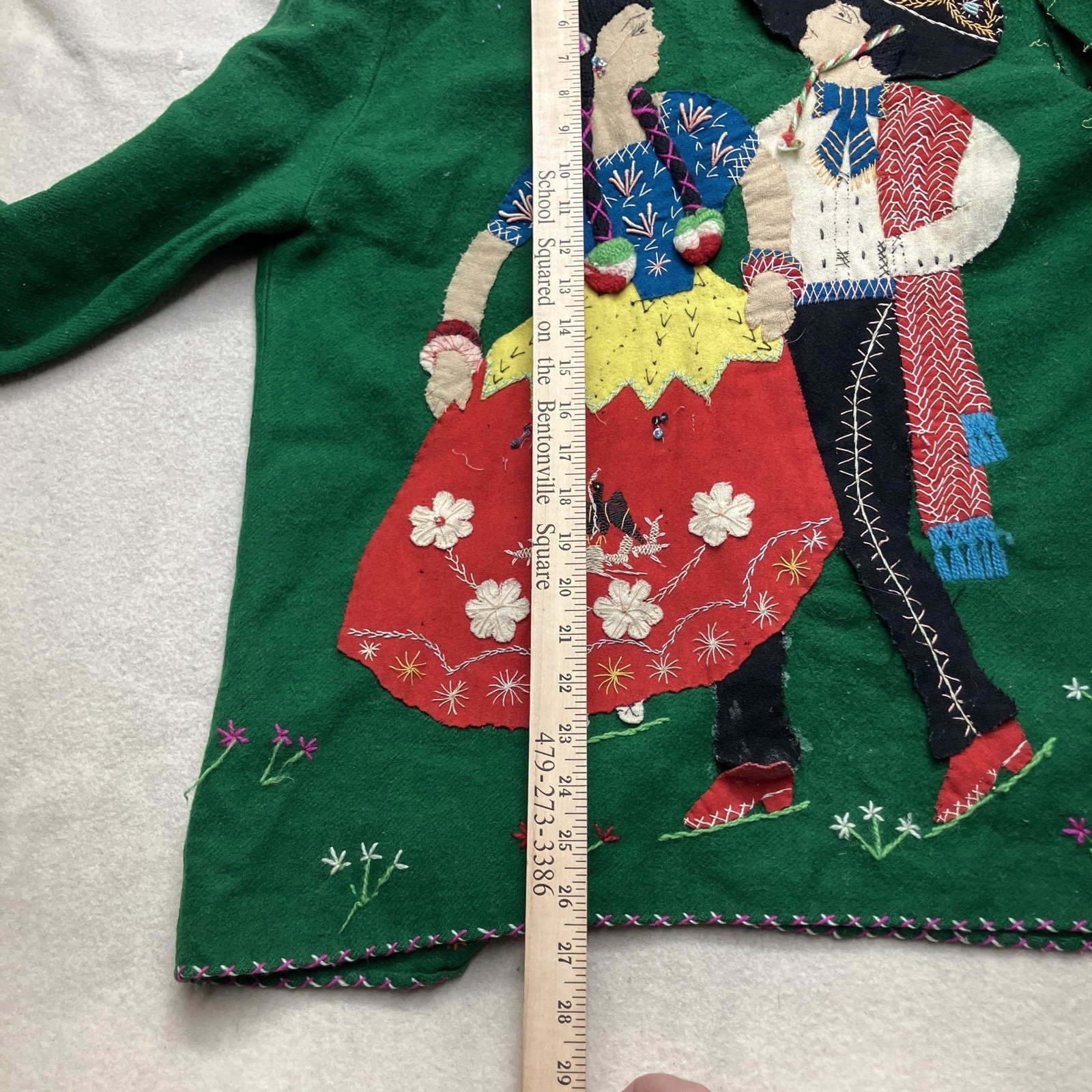 Vintage 60’s Embroidered Wool Mexican Souvenir Jacket S/M Western Rockabilly
