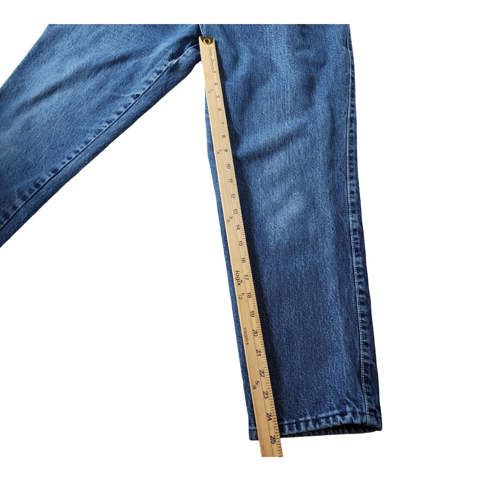 PS Gitano Vintage High Waisted Tapered Jeans Blue Denim 12 Short Cotton Brazil