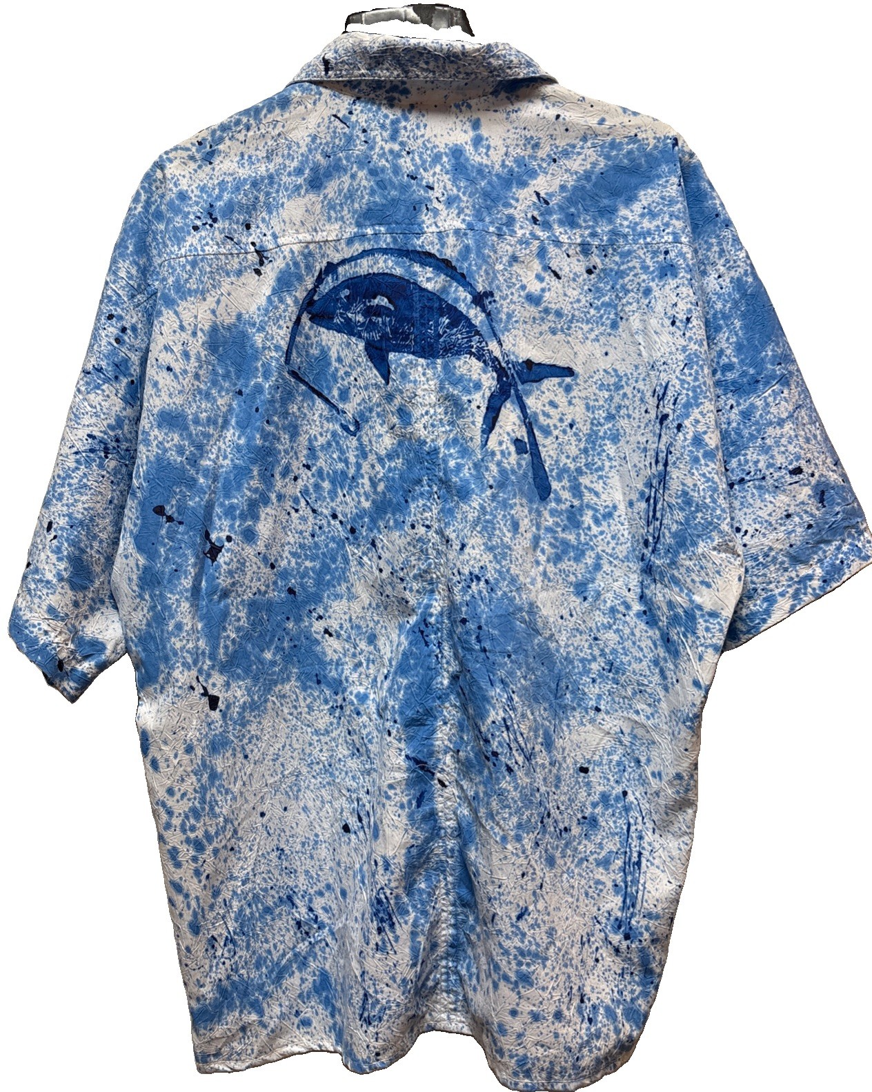 Vtg Creations By Carol Ann Hawaii Paint Splash Cotton Wmns Button Down Top 3X