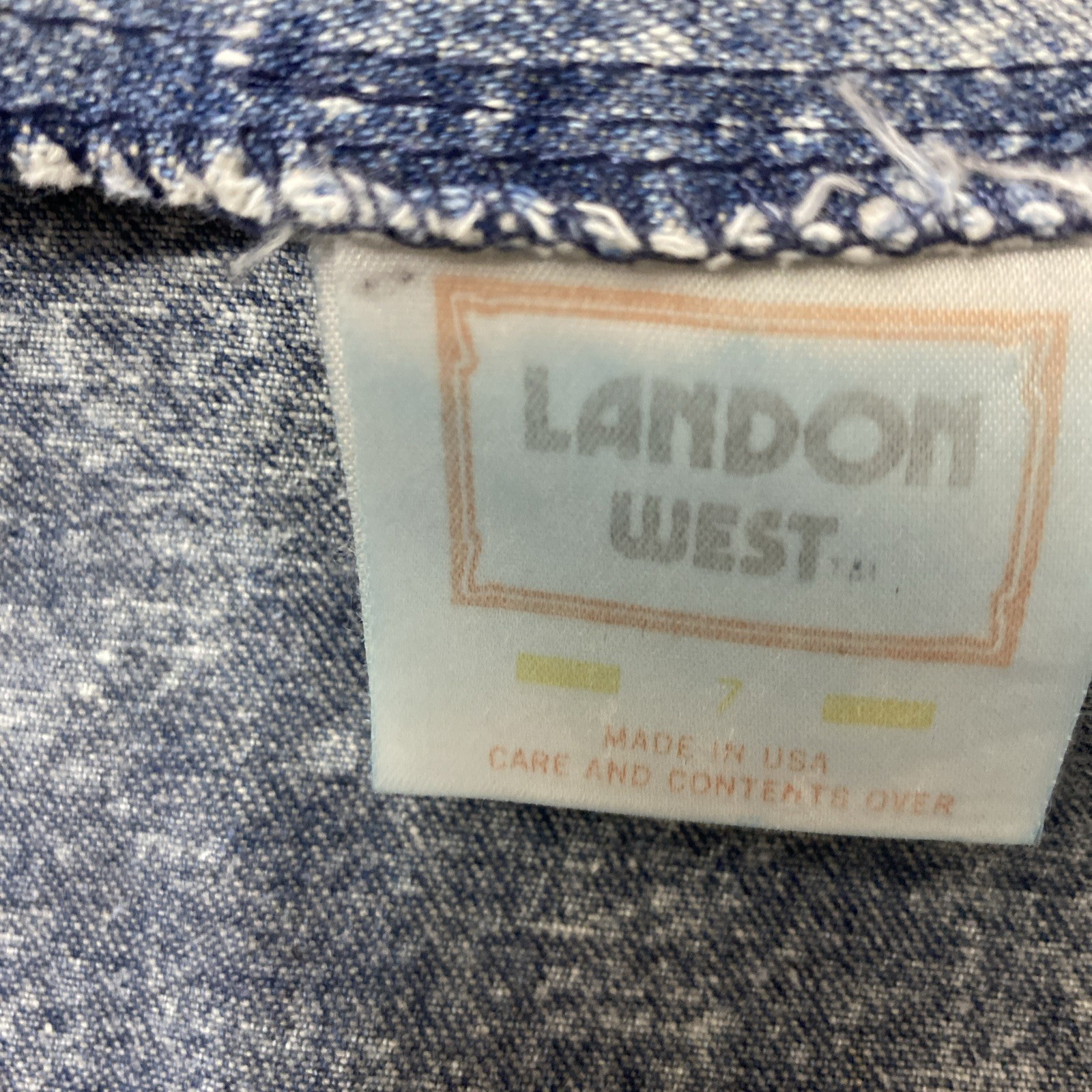 Vintage Landon West 1980s Blue Denim Shirt Dress 100% Cotton Size 7/8