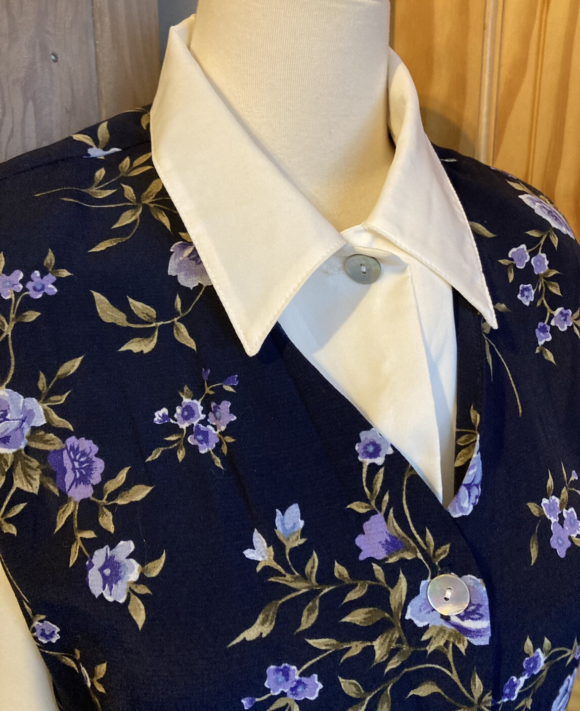 Vintage Cottagecore JACLYN SMITH Floral W/Attached Vest Shirt Skirt Set EUC