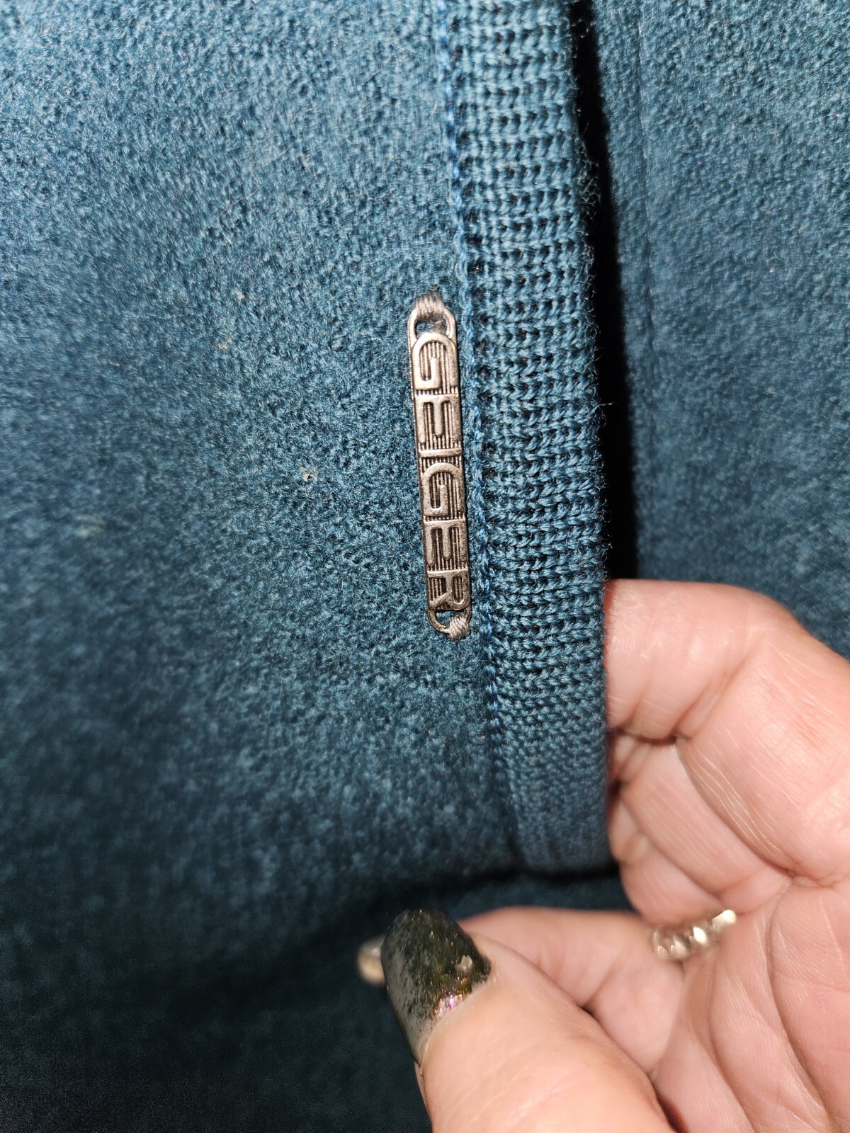 Vintage Geiger Collection Austria Teal Wool Full Length Long Over Coat Sz 38