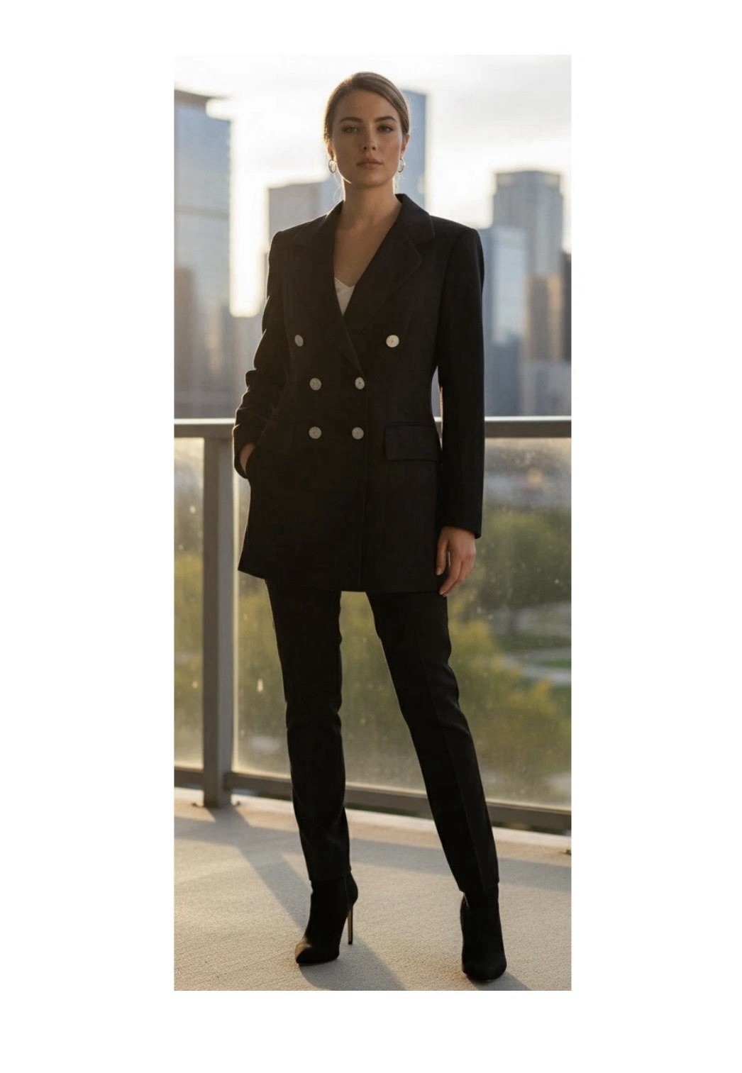 Escada Margaretha Ley Cashmere Double Breasted Blazer Jacket Women&rsquo;s 38&Prime; Chest