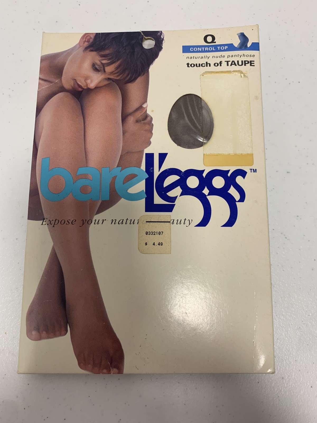 Vintage 1990s Bare L&rsquo;Eggs Pantyhose Stockings Touch of Taupe Queen Size