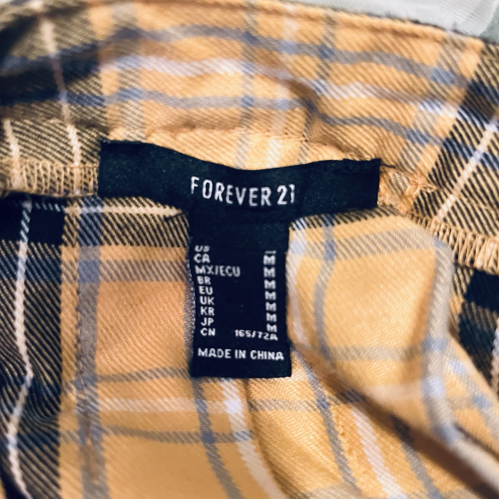 Y2K Micro Mini Skirt Yellow/Black PLAID PLEATED Sz Med-15.5&Prime; Length-FOREVER 21