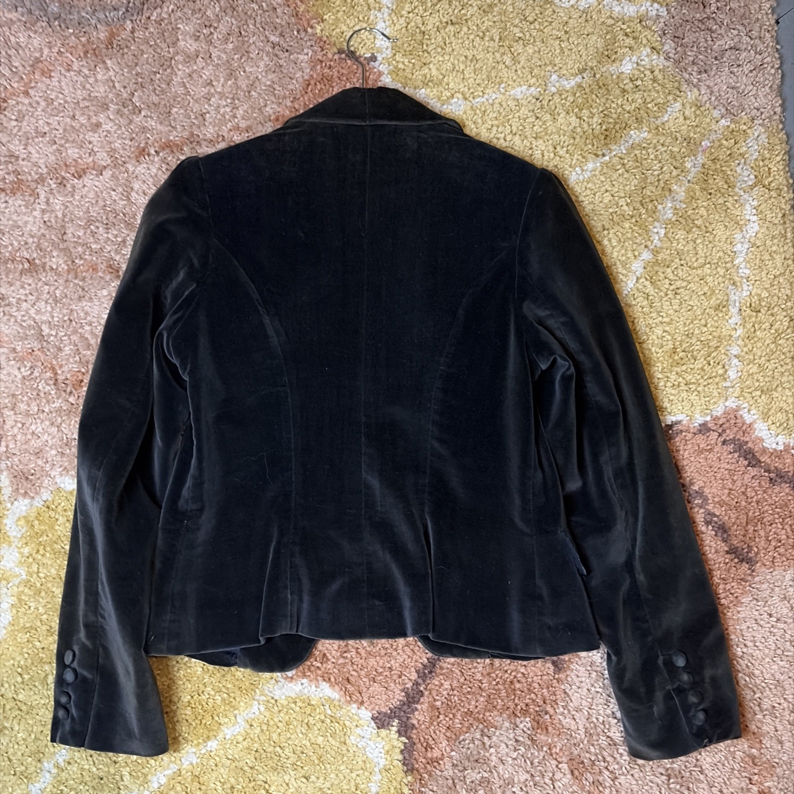 Vintage 70s Ralph Lauren Green Brown Velvet Jacket SM Archive Edwardian Goth EUC