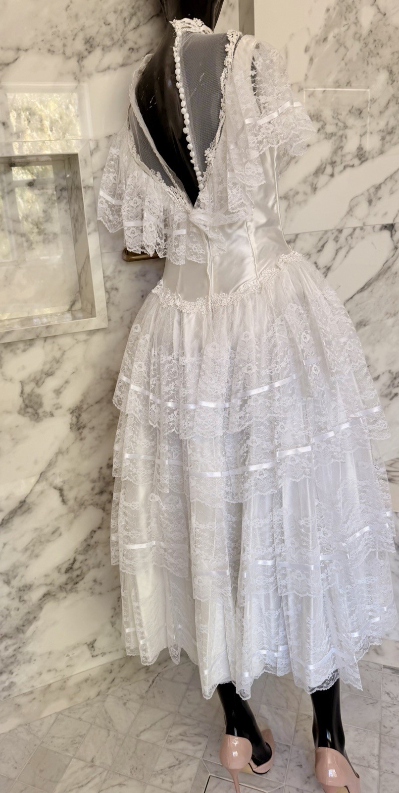 Vintage Flirtations A Division Of Alfred Angelo Lace Dress Bridal Cocktail Party