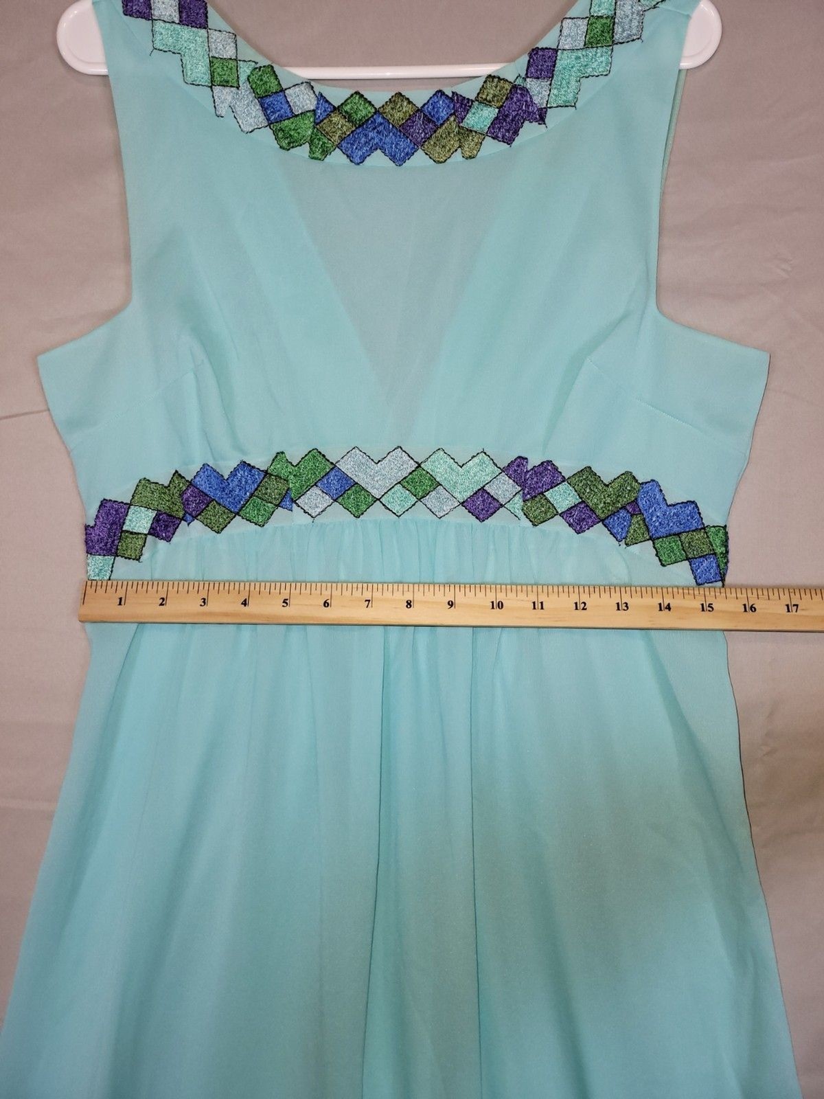 VTG 60s Emilio Pucci for Formfit Rogers Light Blue Nightgown Womens Medium