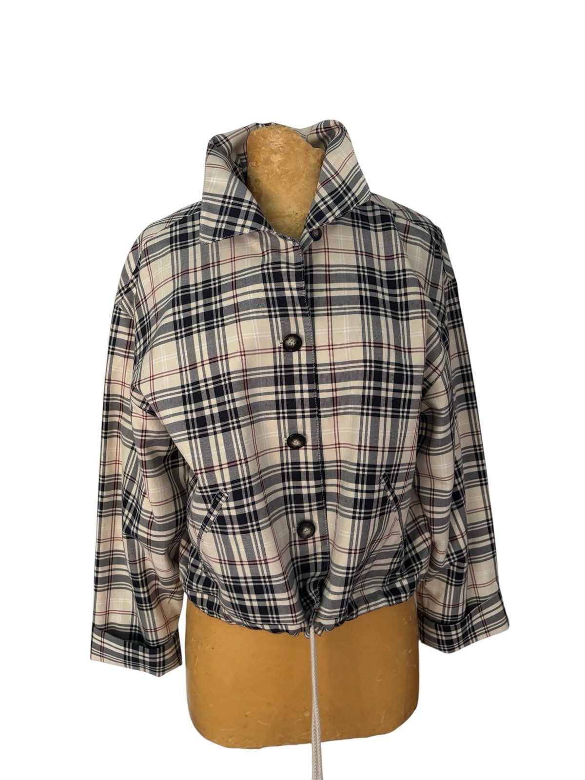 Vintage EMANUEL UNGARO plaid Jacket Windbreaker 1990s Size 8