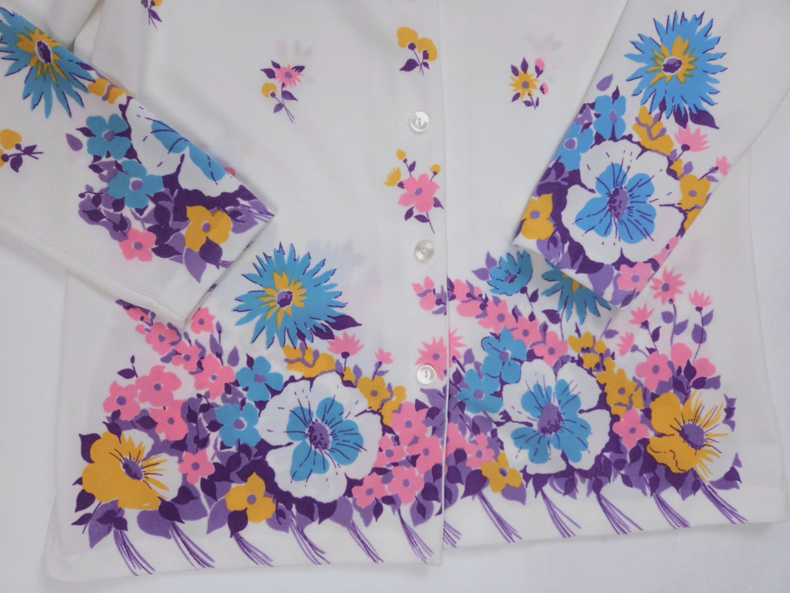 Smartique Vintage 1960s Double Knit Polyester Point Collar Top Mod Medium