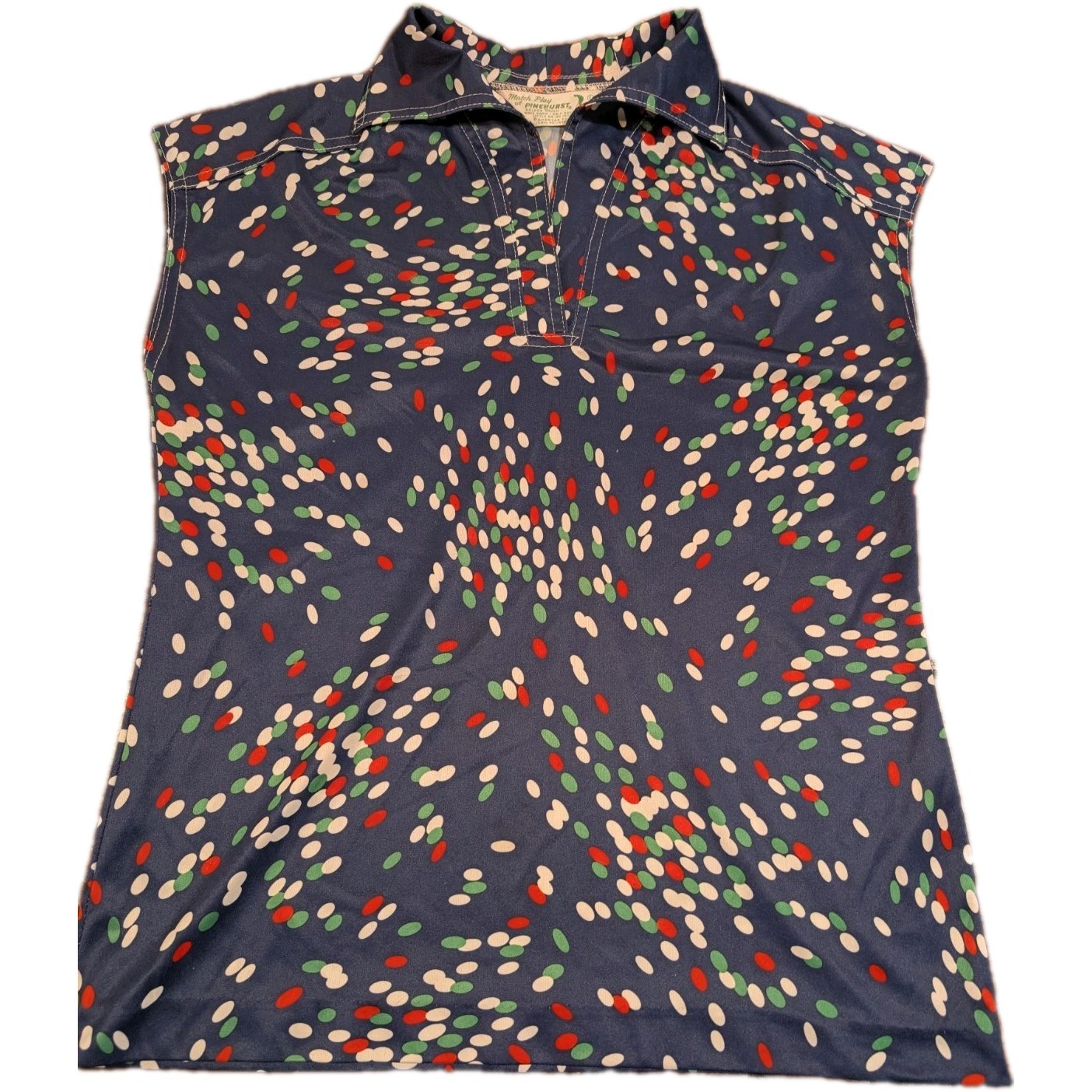 Rare! Vintage 70s Match Play of Pinehurst Women&rsquo;s Golf Top Shirt Size Large