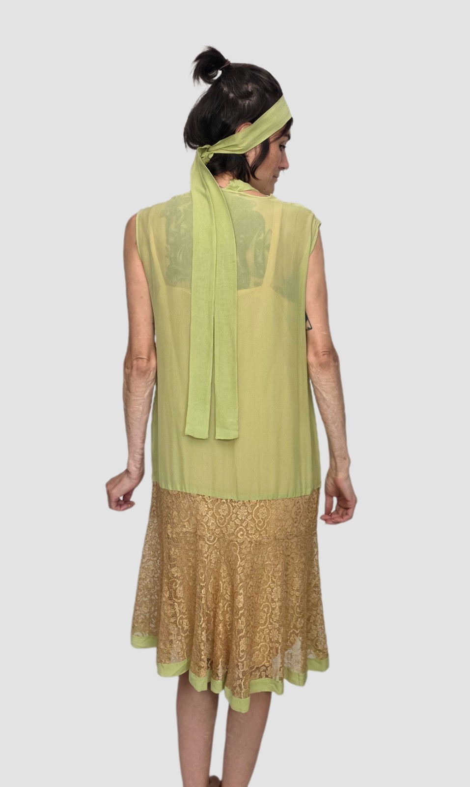 1920s Inspired Silk Chiffon Lace Costume Ensemble | 4 Piece Gatsby Set |…