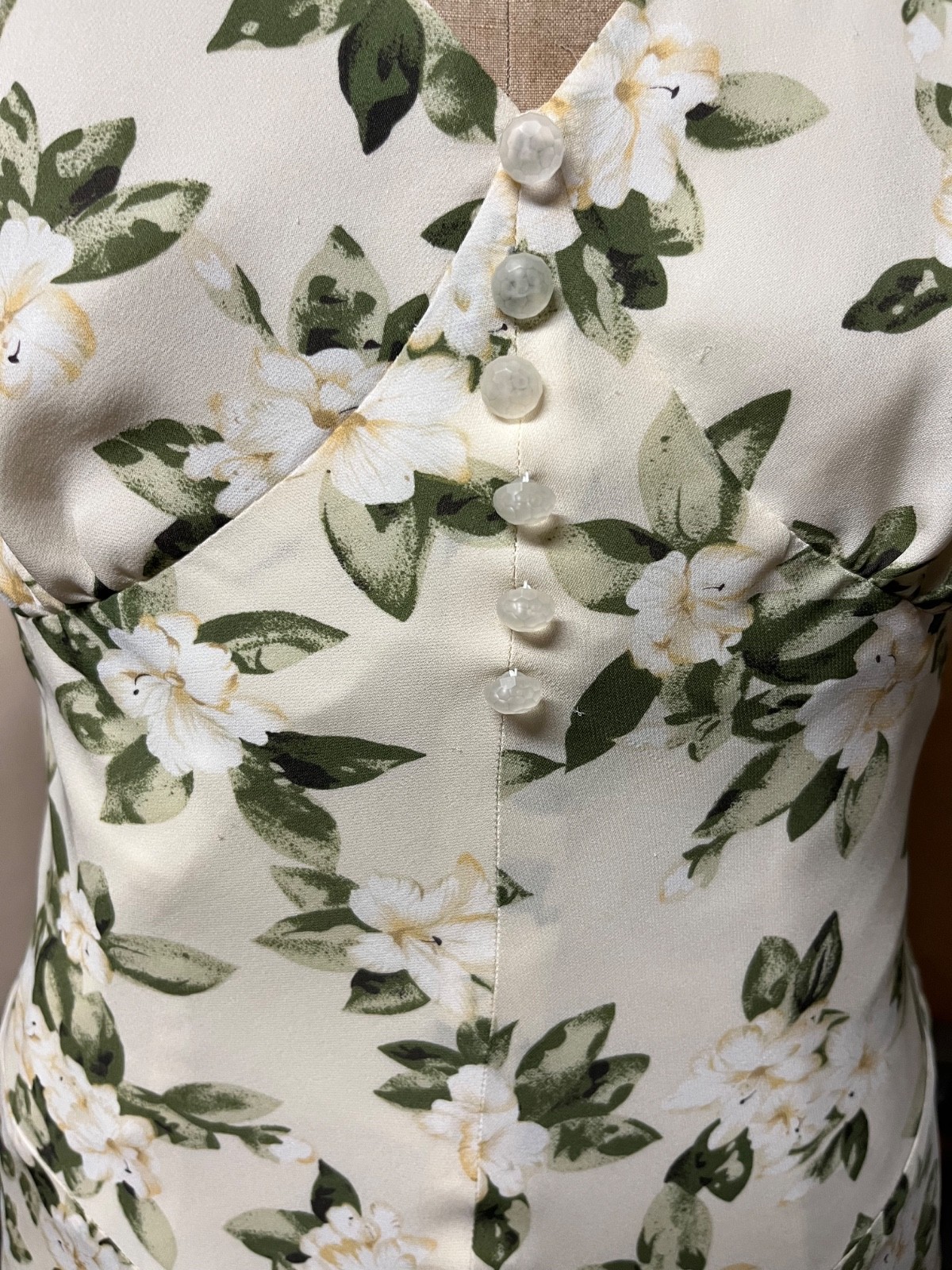 Vintage J Peterman 1930s Style Lady Day Silk Georgette Dress Size 10 Bust 38