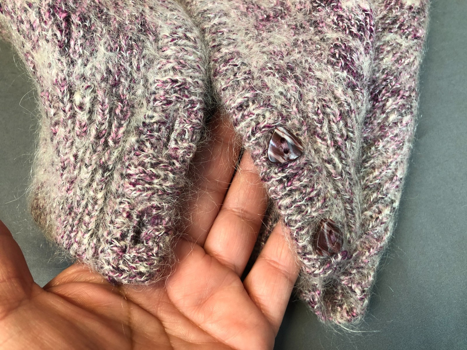 Vintage St Michael Size 12 / 40 Bust 34 Mohair Blend PURPLE KNIT VEST Bust 34in