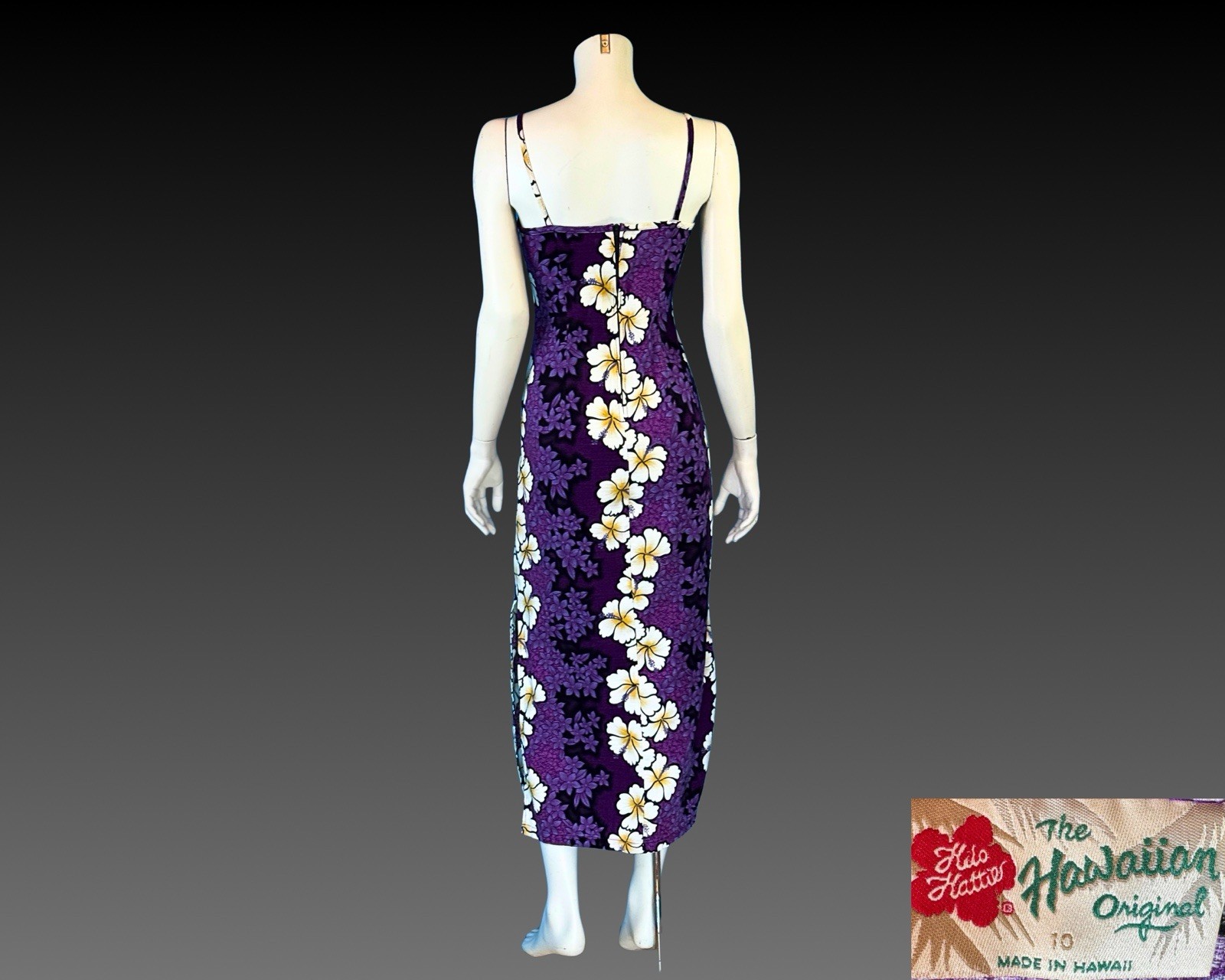 90s Hilo Hattie Hawaiian Purple Slip Dress | XS S