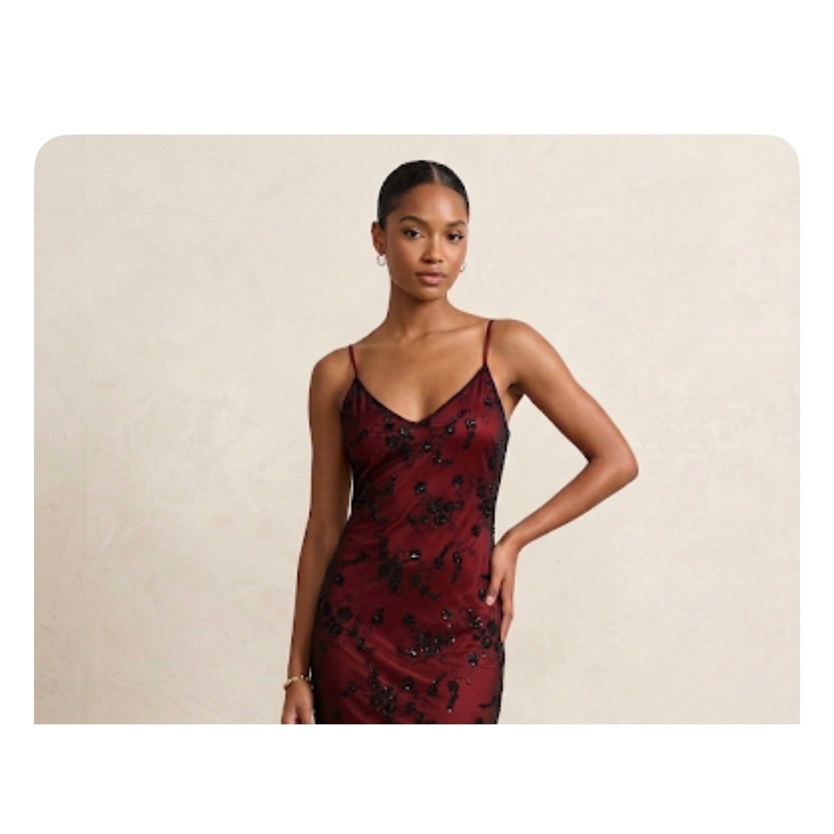 Chesley Red/Black Floral Slip Dress Women&rsquo;s XL Vintage Y2K Evening Cocktail